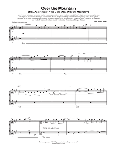 Over the Mountain (New Age remix of "The Bear Went Over the Mountain") - intermediate version (arr. Anne Britt)