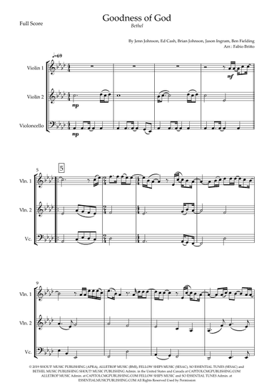 Goodness Of God (arr. Fabio Britto)