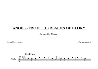 Angels from the realms of glory in A Violin Easy Christmas carol (arr. Milanov)