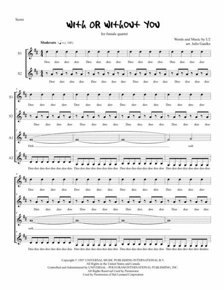With Or Without You (arr. Julie Gaulke)