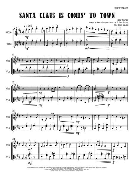 Santa Claus Is Comin' To Town (arr. Alison Gillies)