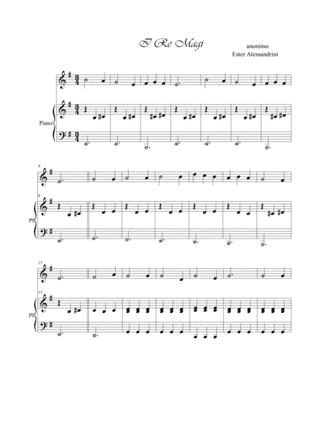 I Re Magi. violino e piano (arr. Ester Alessandrini)