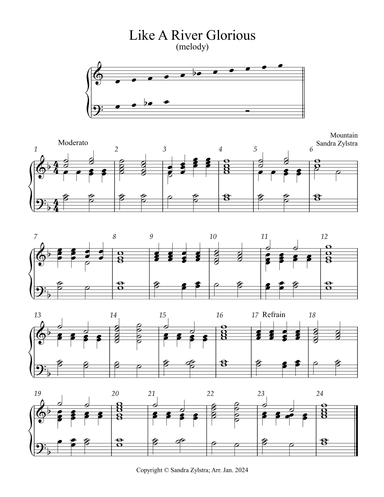 Like A River Glorious (2 octave handbells) (arr. Sandra Zylstra)