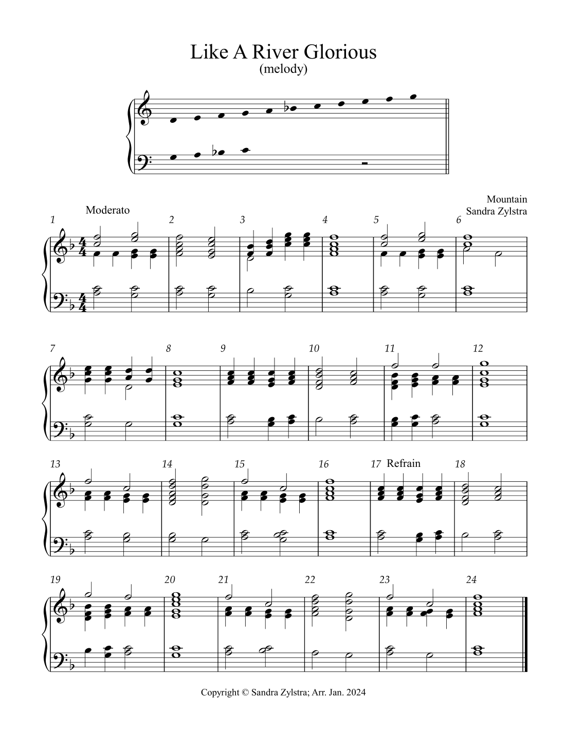 Like A River Glorious (2 octave handbells) (arr. Sandra Zylstra)