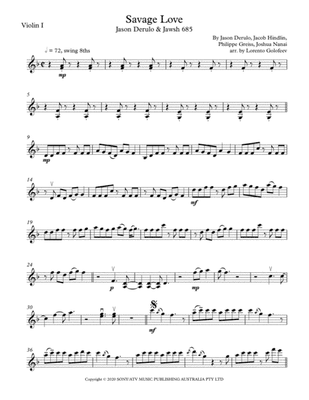 Savage Love (arr. Lorento Golofeev)