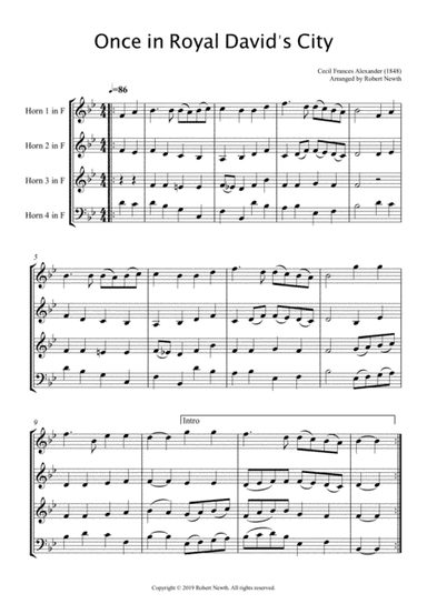 Once in Royal David's City (for Horn Quartet) (arr. Robert Newth)