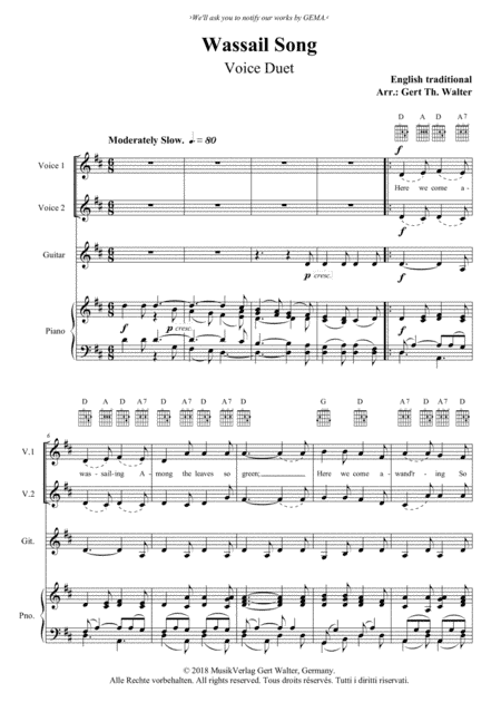 Wassail Song (arr. Gert Th. Walter)