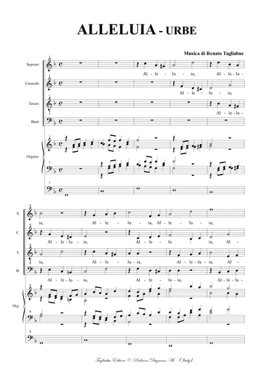 ALLELUIA Urbe - Tagliabue - For SATB Choir and Organ