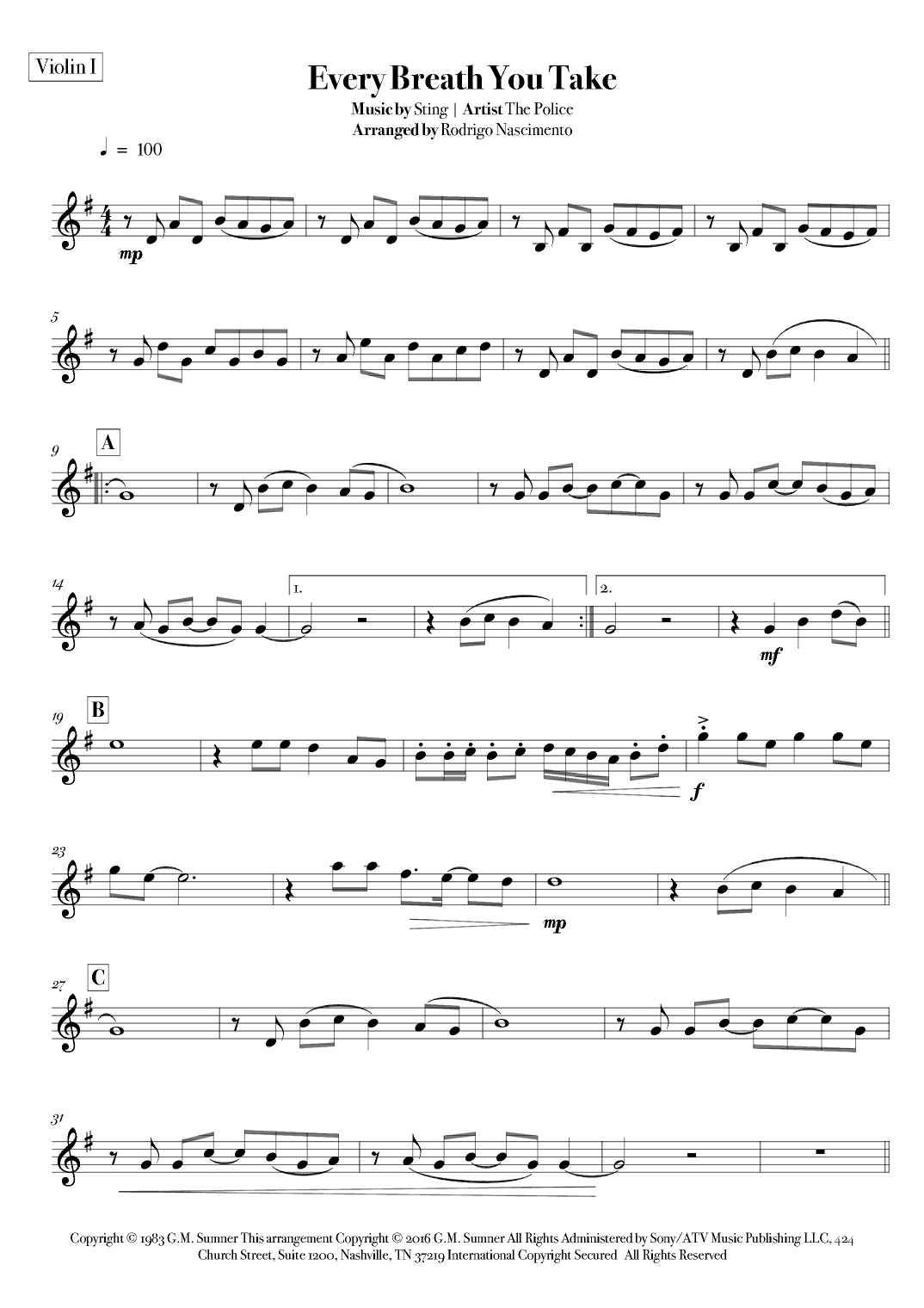 Every Breath You Take (arr. Rodrigo Nascimento)