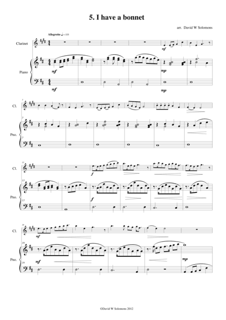 I have a bonnet (clarinet and piano) (arr. David Warin Solomons)