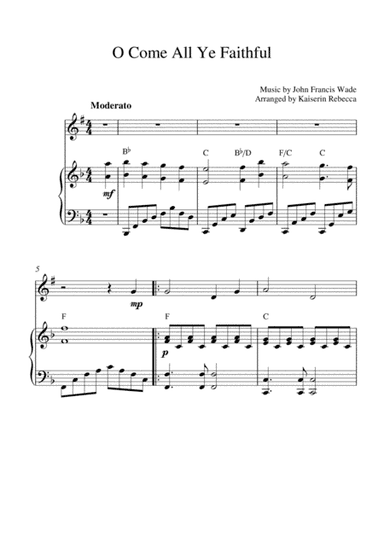 O Come All Ye Faithful (for Bb clarinet solo and piano accompaniment) (arr. Kaiserin Rebecca)