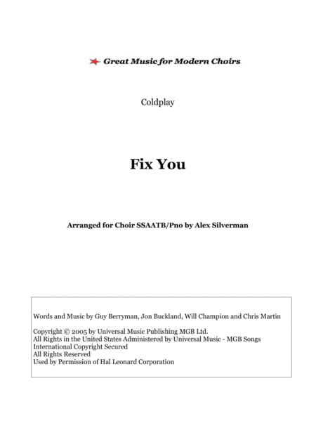 Fix You (arr. Red Star)