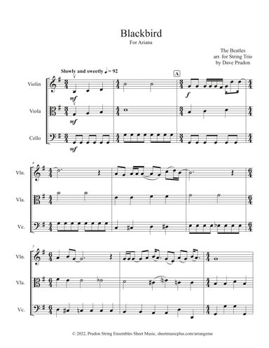 Blackbird (arr. Dave Prudon)