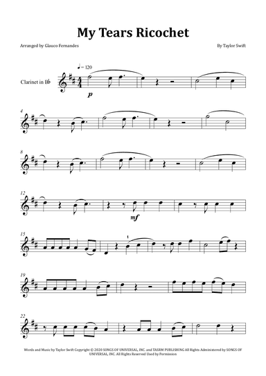 My Tears Ricochet (arr. Glauco Fernandes)