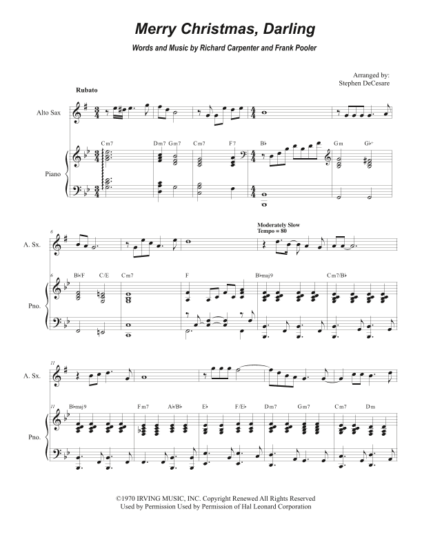 Merry Christmas, Darling (arr. Stephen DeCesare)