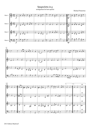 Spagnoletta (arr. Edition Maulwurf)