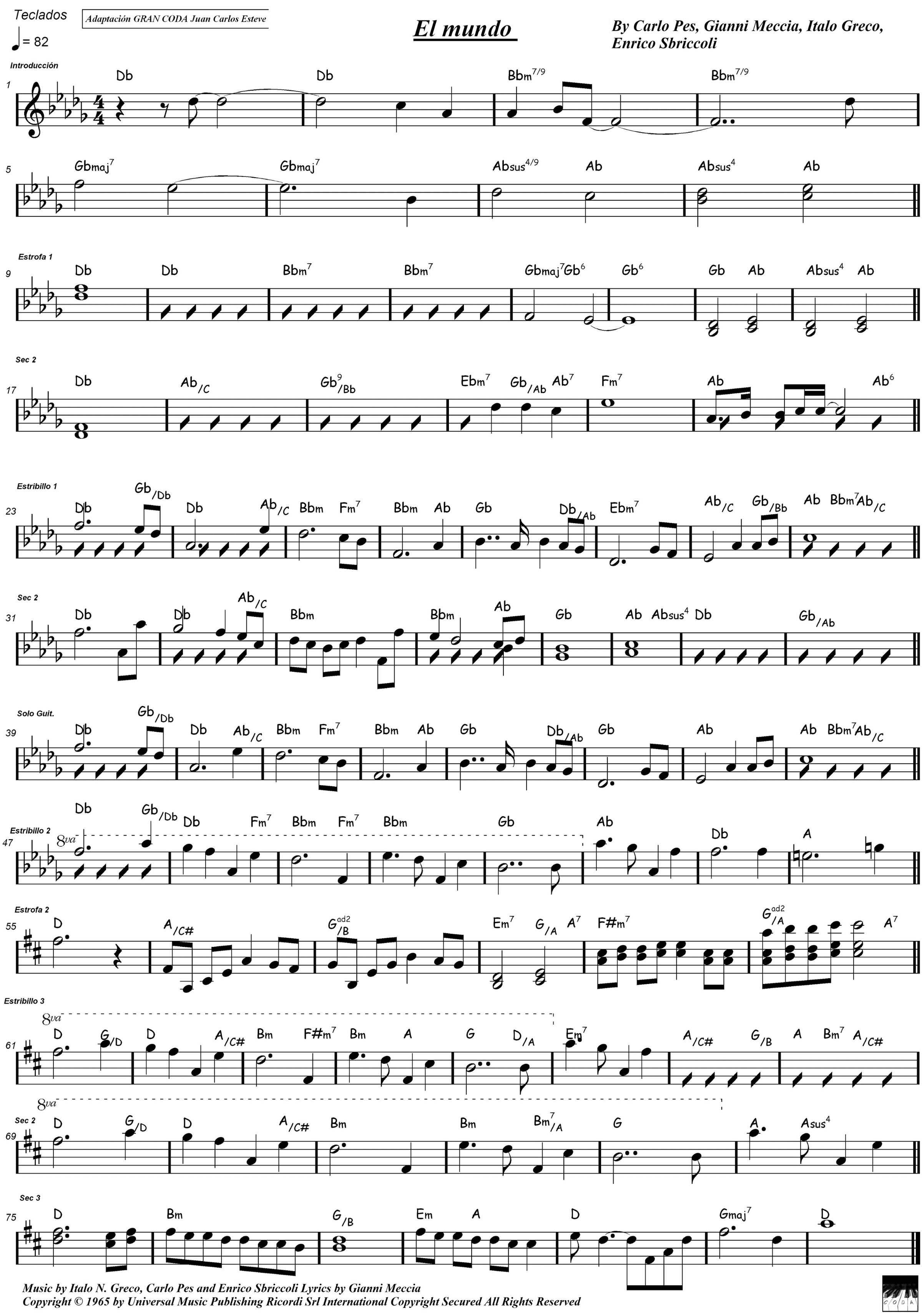 Il Mondo (arr. juan carlos esteve / Gran Coda)
