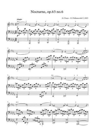Faure-Pokhanovski Nocturne in D-flat arranged for violin and piano (arr. Oleg Pokhanovski)