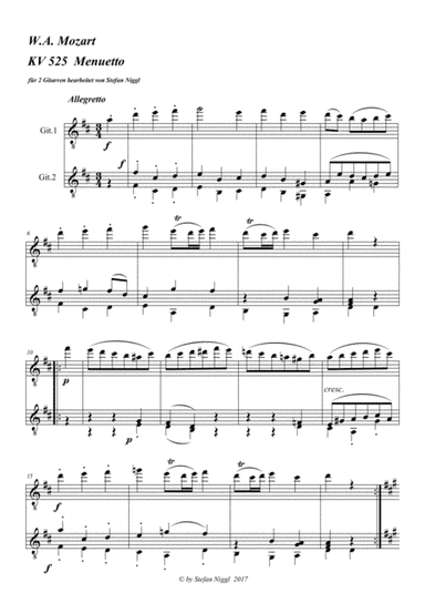 Menuet from "Eine kleine Nachtmusik" for Guitar Duet (arr. Stefan Niggl)