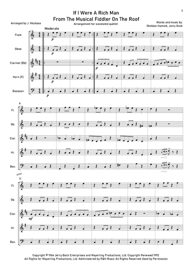 If I Were A Rich Man (arr. John Nicolaus)