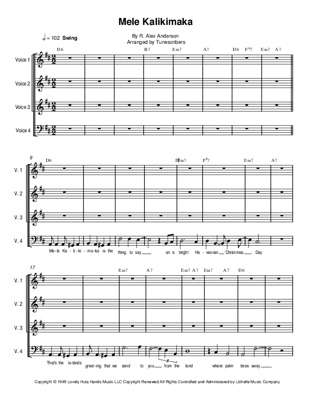 Mele Kalikimaka (arr. Tunescribers)