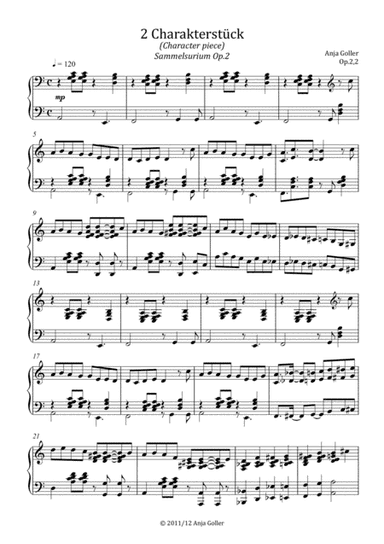 Anja Goller: Charakterstück (Character piece) from Sammelsurium Op.2,2 for piano solo