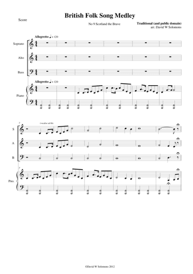 Scotland the brave for SAB choir and piano (arr. David Warin Solomons)