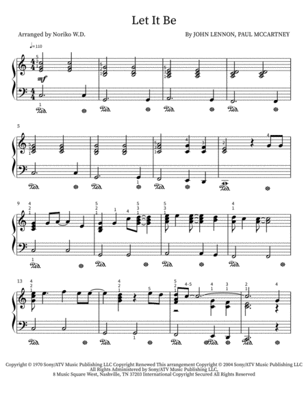 Let It Be (arr. Noriko W.D.)