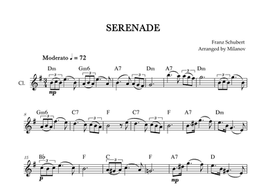 Serenade | Schubert | Clarinet in Bb | Chords (arr. Milanov)