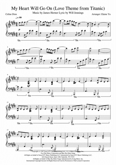My Heart Will Go On (Love Theme from Titanic) (arr. Elaine Yu)