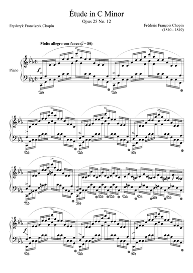 Etude Opus 25 No. 12 in C Minor (arr. Zachary Corbett)