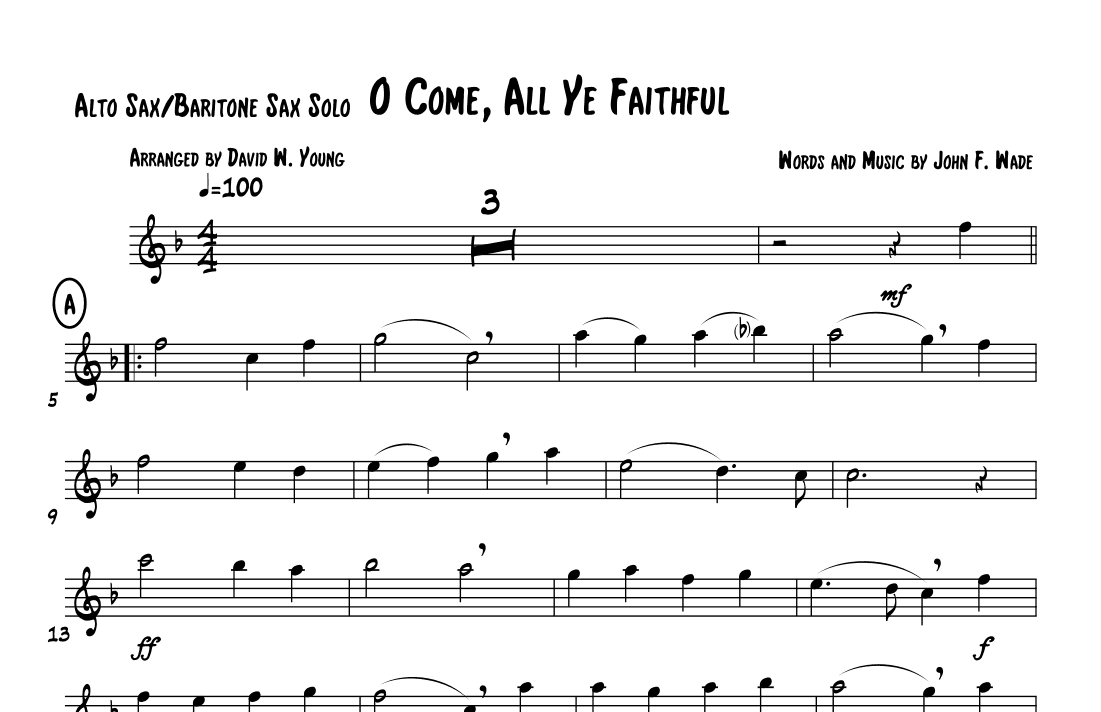 O Come, All Ye Faithful (arr. David W. Young)