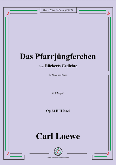 Loewe-Das Pfarrjüngferchen,Op.62 H.II No.4,in F Major (arr. OSM Press)
