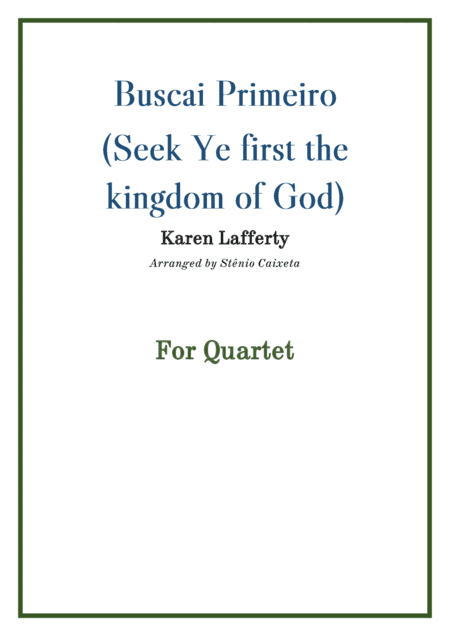 Seek Ye First (arr. Stenio Caixeta)