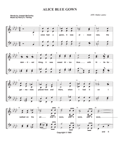 ALICE BLUE GOWN (arr. Walter Latzko)