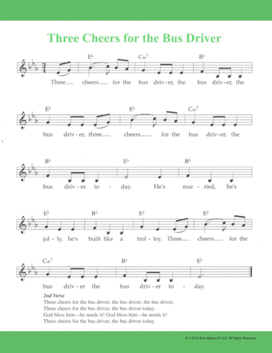 Three Cheers for the Bus Driver (arr. Hal Wright)
