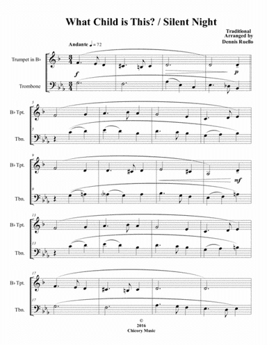 What Child is This / Silent Night - "2016 Holiday Contest Entry" - Mixed Brass Duet (arr. Dennis Ruello)