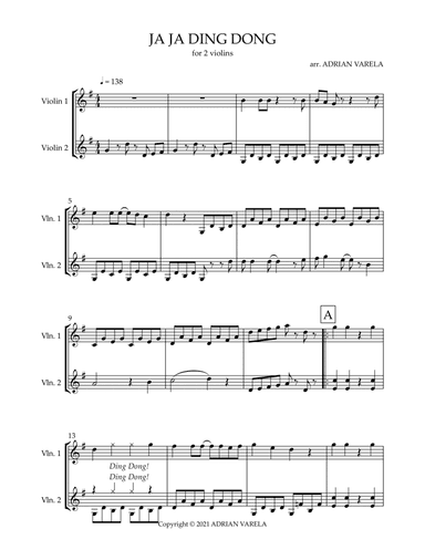 Ja Ja Ding Dong (arr. Adrian Varela)