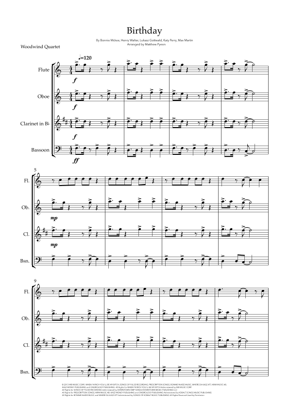 Birthday (arr. Matthew pyeon)