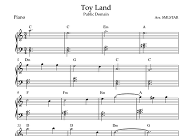 Toy Land PIANO sheet music, (arr. Edmarcelino)