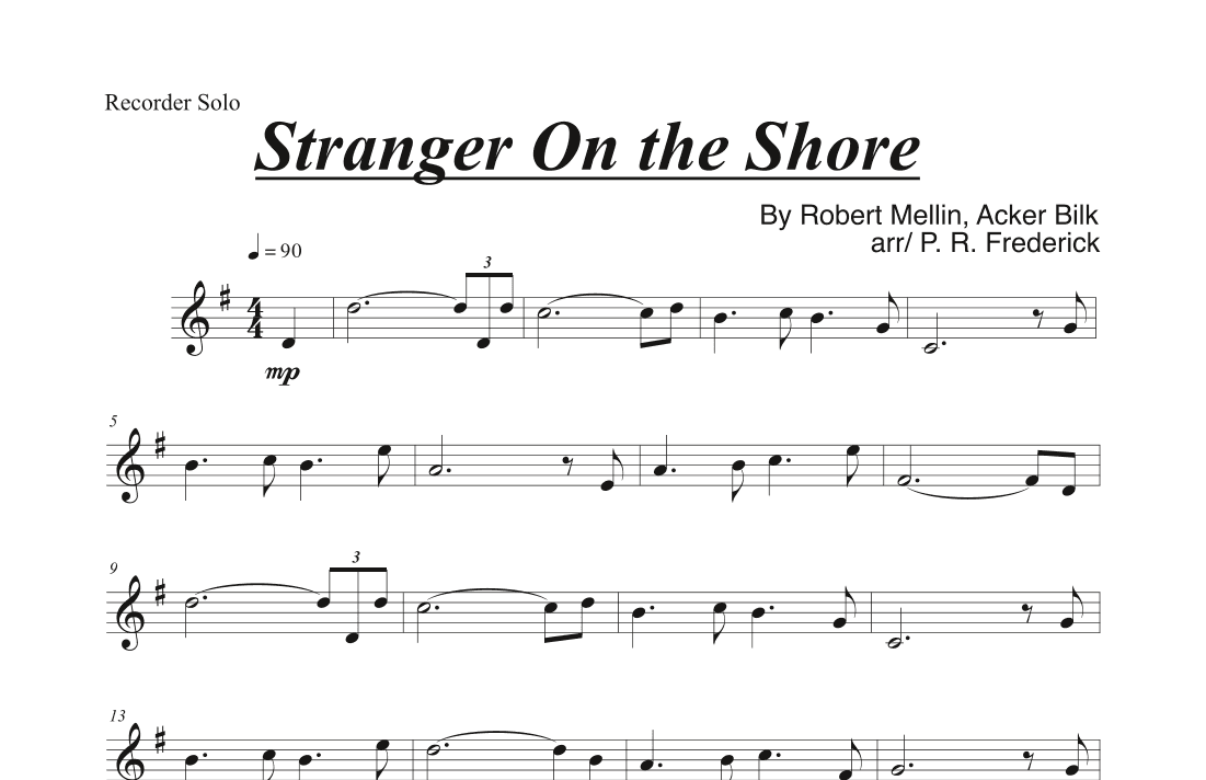 Stranger On The Shore (arr. P. R. Frederick)