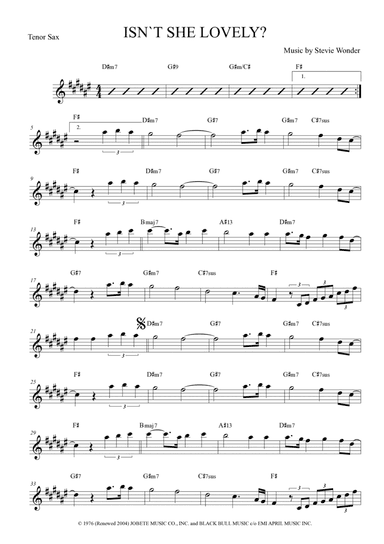 Isn't She Lovely (arr. Anderson Quevedo)