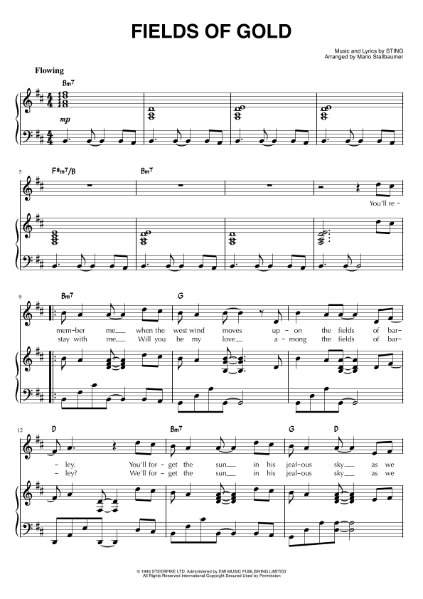 Fields Of Gold (arr. Mario Stallbaumer)