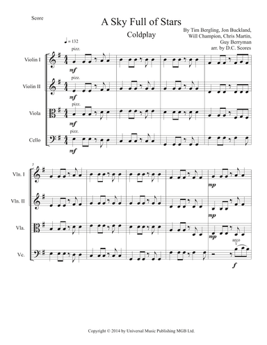 A Sky Full Of Stars (arr. D.C. Scores)