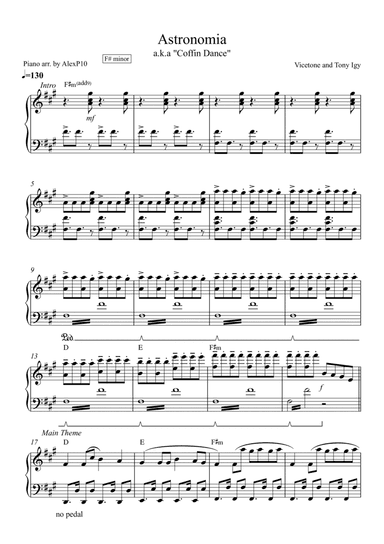 Astronomia (arr. Piano d'Ys)