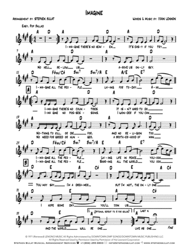 Imagine (arr. Stephen Bulat)