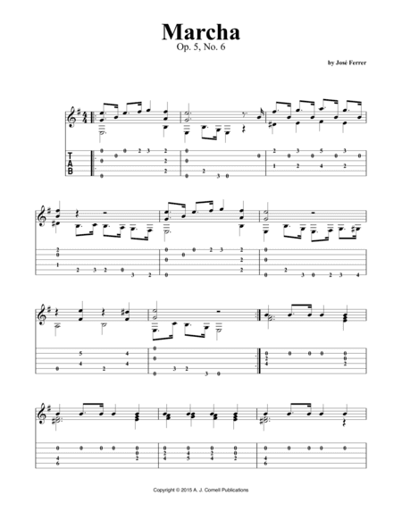 Marcha, Op. 5, No. 6 (arr. A. J. Cornell Publications)