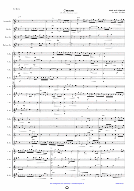 Canzona (Nb. 4) (arr. Josef STASTNY)