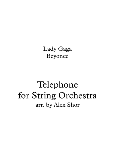 Telephone (feat. Beyonce) (arr. Alex Shor)