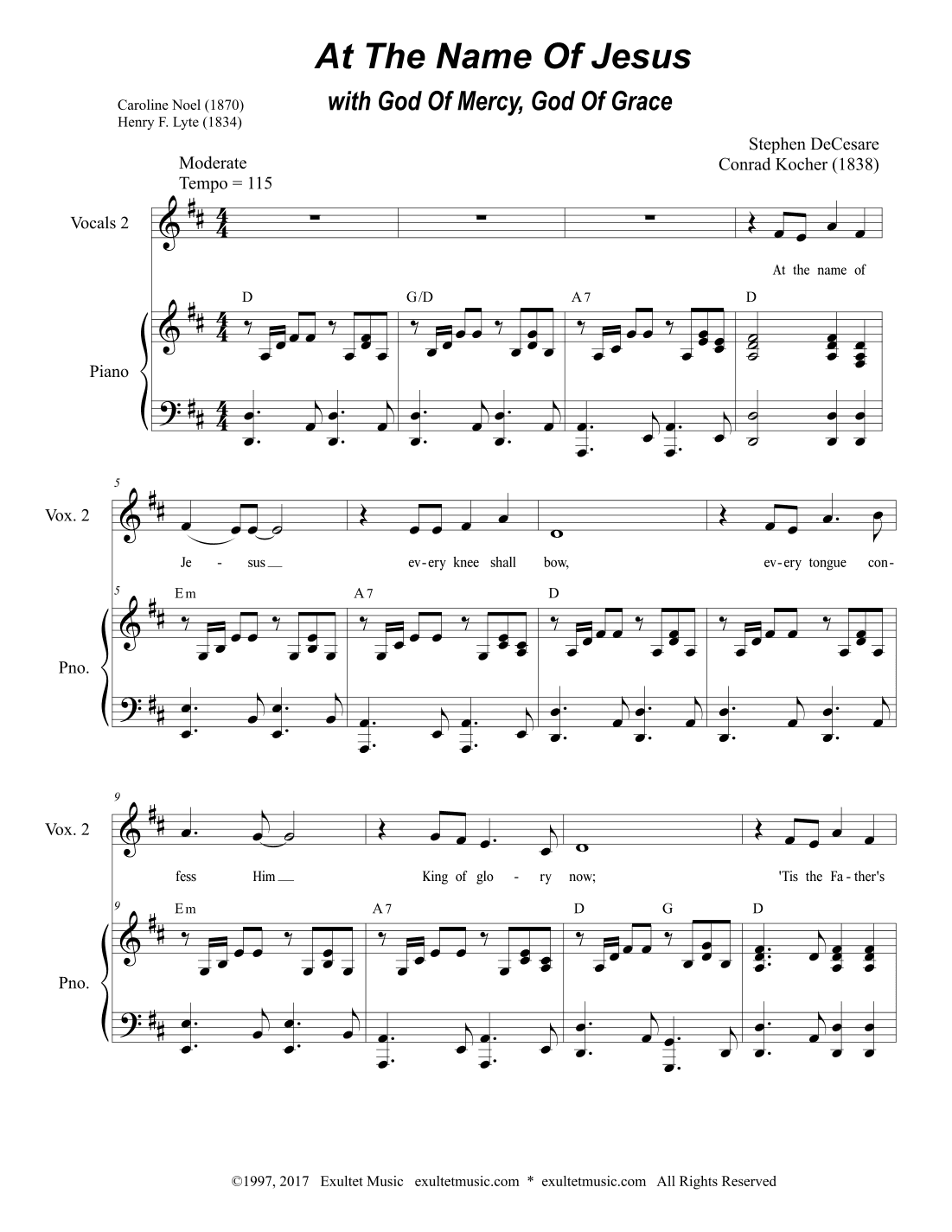 At The Name Of Jesus (with "God Of Mercy, God Of Grace") (3-part Children's choir)